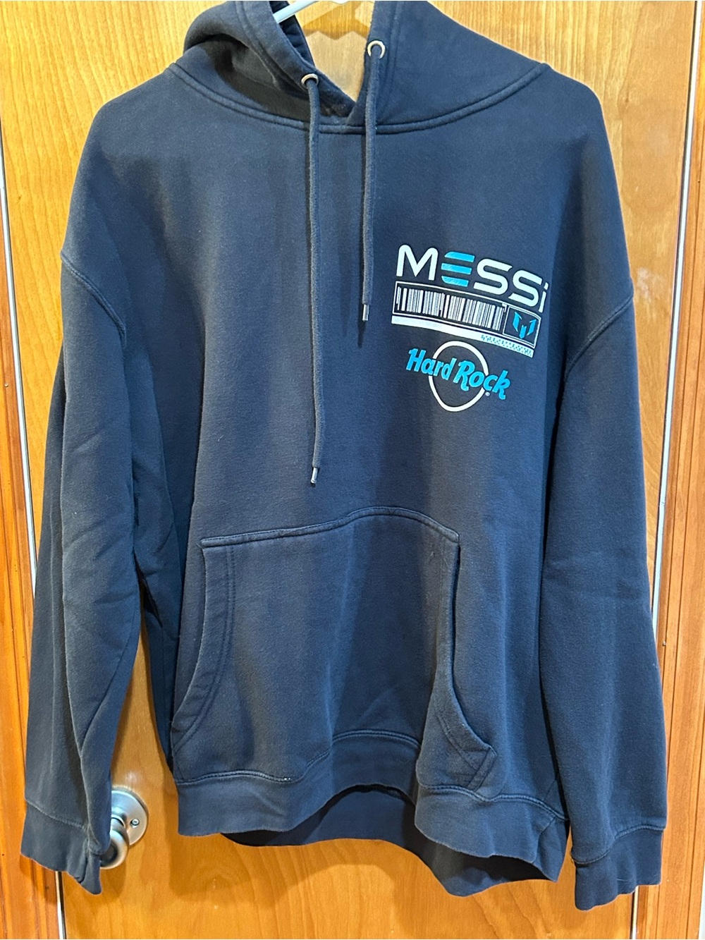 Hard Rock Cafe x Lionel Messi Live Greatness Graphic Hoodie Navy Blue Men's XL